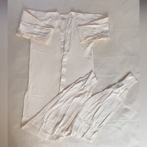 Button front onzie long John one piece suit in creme vintage men’s size XL